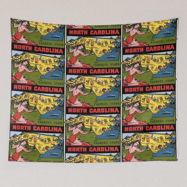 Item preview, North Carolina NC State Map Vintage Travel Decal designed and sold by hilda74.