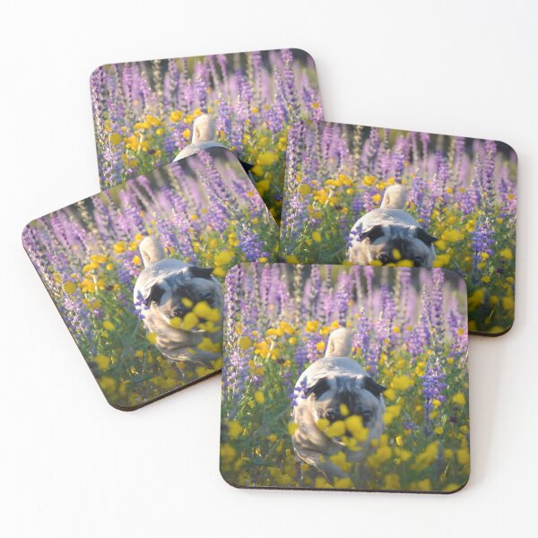 Item preview, Pug Plays Peek-a-Boo Through the Petals designed and sold by pugventurephoto.