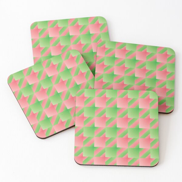 Item preview, Green and Watermelon Pink in a Stylish and Contemporary Houndstooth Repeat Pattern designed and sold by Karen McFarland.