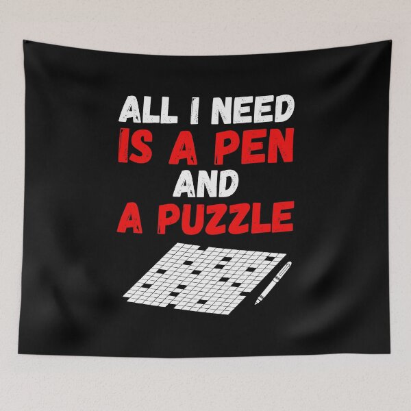 Item preview, Cruciverbalist graphic All I Need Is A Pen And A Puzzle Tee designed and sold by woodsgoodsco.