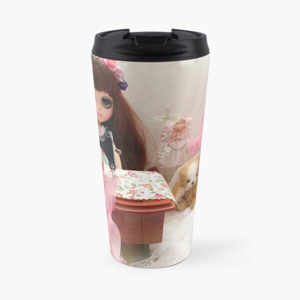 Belle and Puchi Blythe doll and pet dog by Jenny Lee Travel Mug
