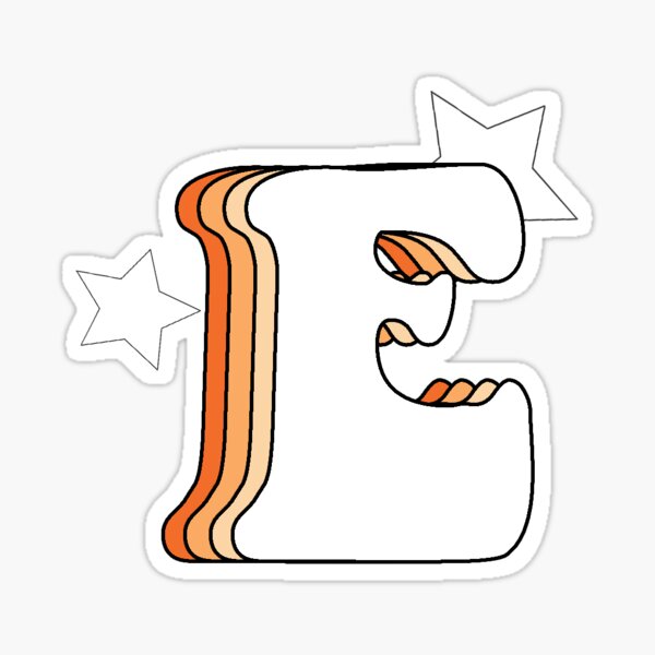 Retro E (Orange) Sticker