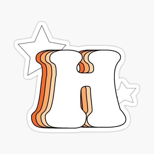 Retro H (Orange) Sticker