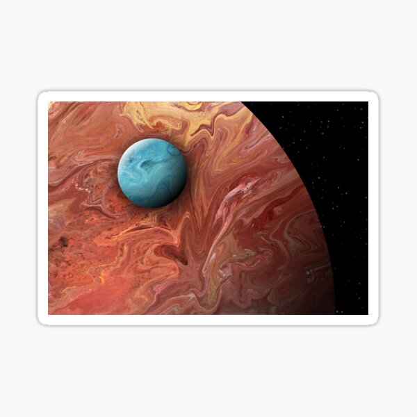 Blue Moon: planet art Sticker