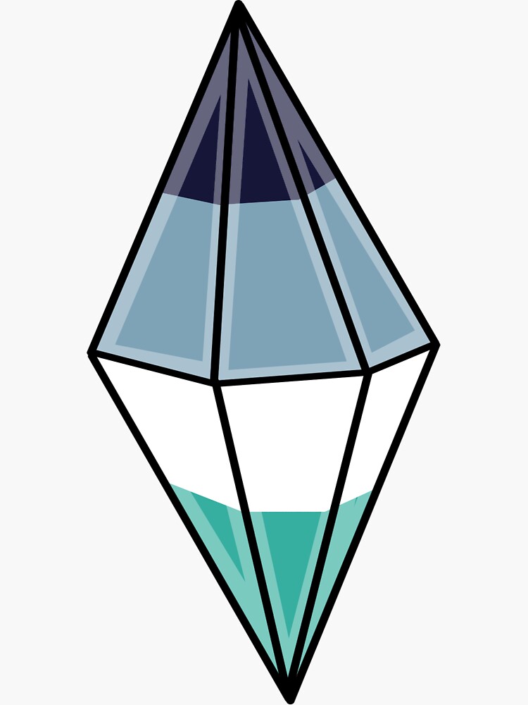 Oriented Aroace Pride Sims Plumbob Sticker By Renniequeer Redbubble