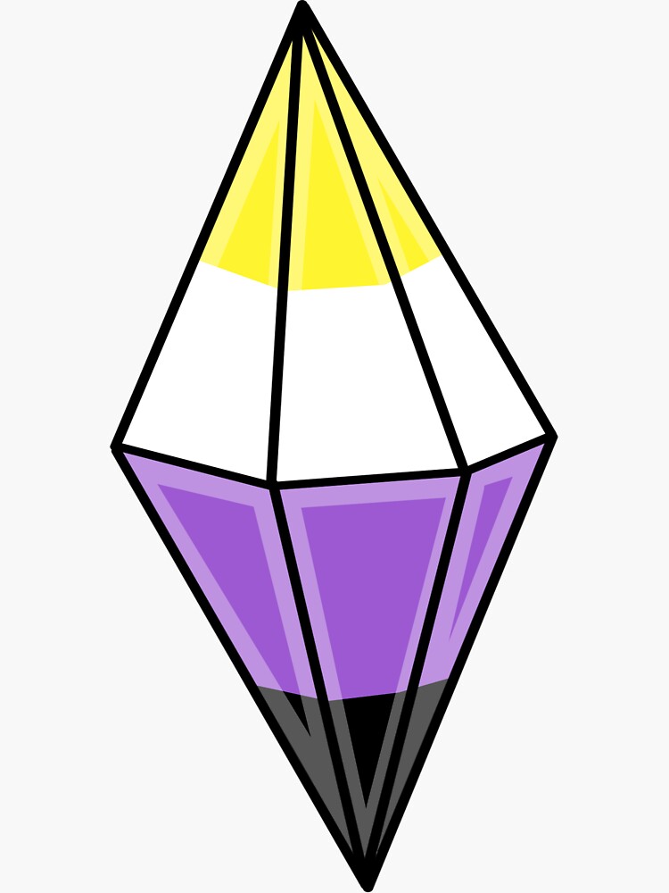 Nonbinary Pride Sims Plumbob Sticker For Sale By Renniequeer Redbubble