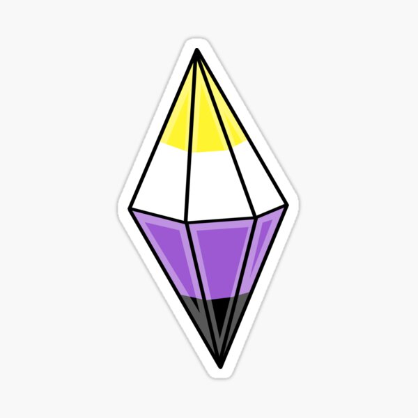 Nonbinary Pride Sims Plumbob Sticker For Sale By Renniequeer Redbubble