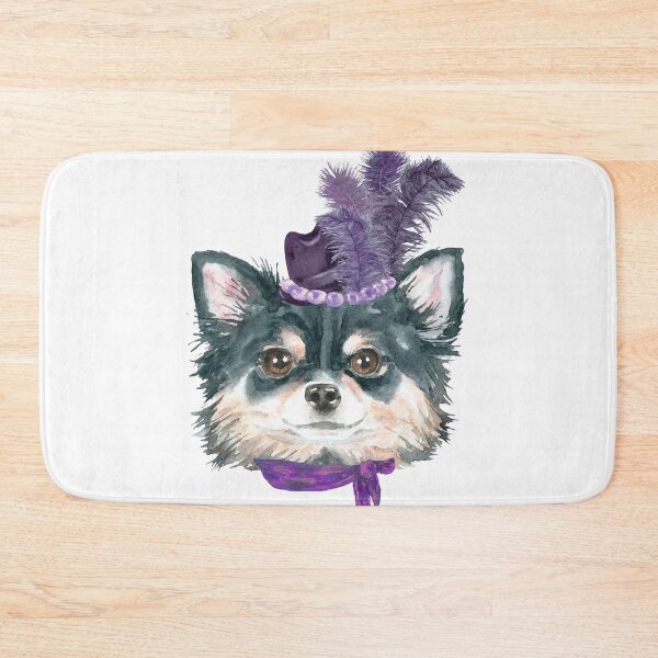 Item preview, chihuahua in Purple Hat and Feathers designed and sold by Jsjustjs.