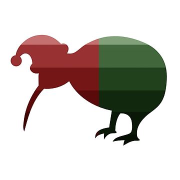 Artwork thumbnail, Santa Kiwi in Christmas Ombre by CanisPicta