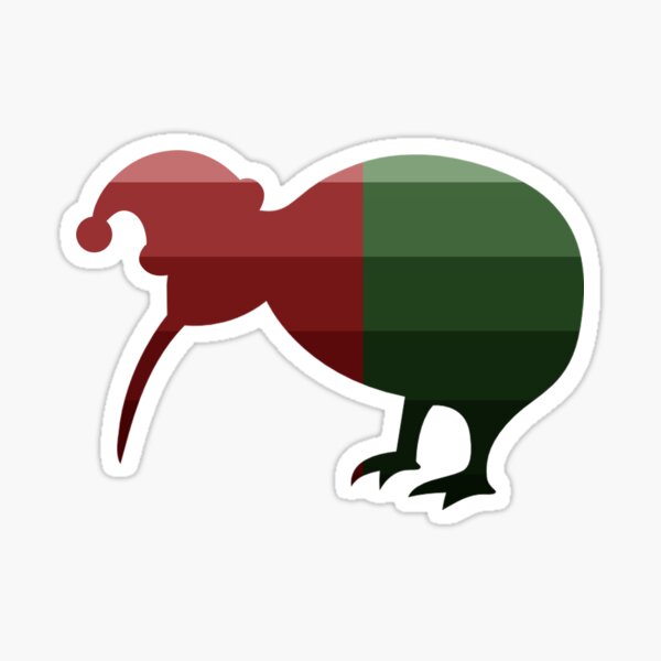 Santa Kiwi in Christmas Ombre Sticker