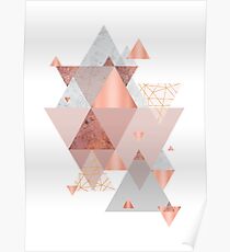 Erröten Rosa Geo Poster