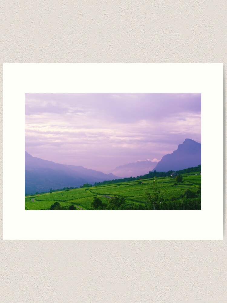 Thumbnail 1 of 3, Art Print, Valley of Vineyards designed and sold by Mallorn.