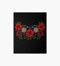 Cute Floral Ukraine Vintage Ukrainian Vyshyvanka Style Art Board Print