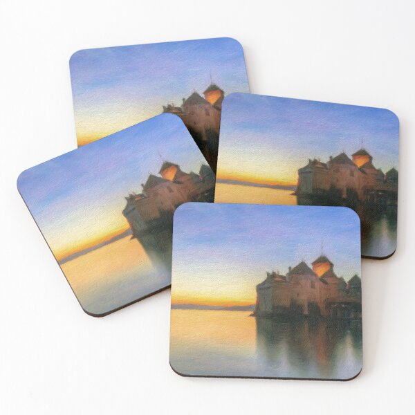 Item preview, Chillon Sunset Oil Painting designed and sold by DiFigianoPhoto.