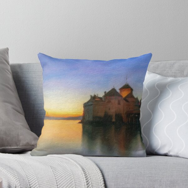 Item preview, Chillon Sunset Oil Painting designed and sold by DiFigianoPhoto.