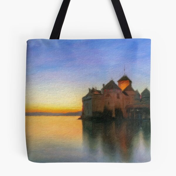 Item preview, Chillon Sunset Oil Painting designed and sold by DiFigianoPhoto.