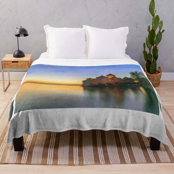 Item preview, Chillon Sunset Oil Painting designed and sold by DiFigianoPhoto.