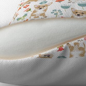 Alternate view of Cute Summer Corgi Flower Pattern Throw Pillow