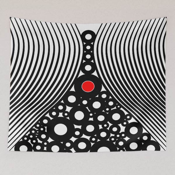 Item preview, Black white stripes and rings designed and sold by Patricia Piotrak.