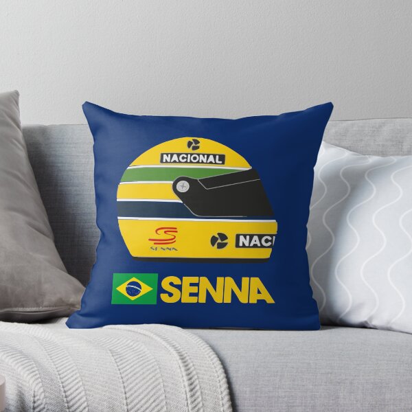 Ayrton Senna Formula 1 Helmet Throw Pillow
