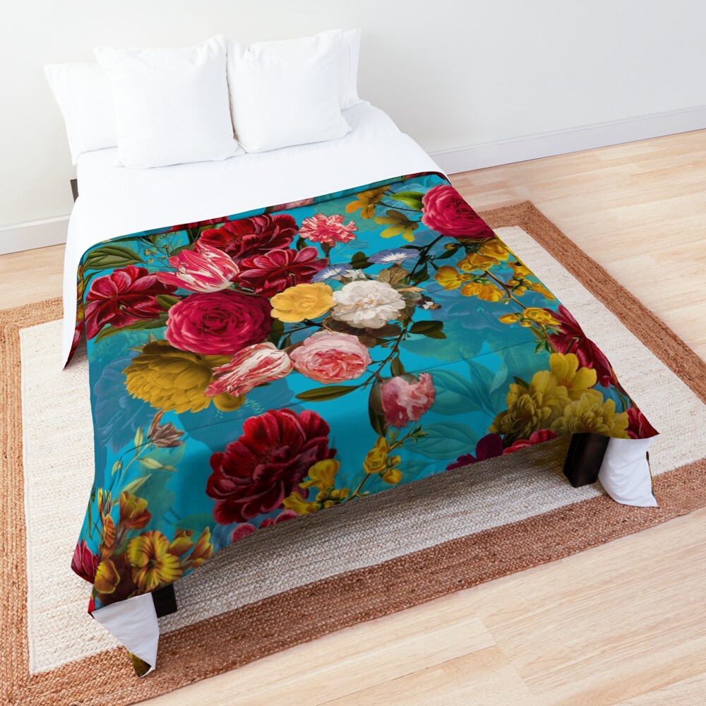 Moody florals - Mystic Night 7 Comforter