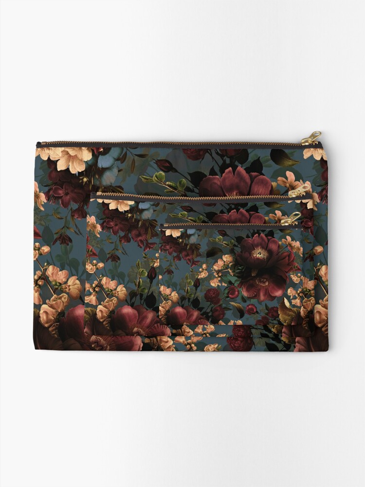 Alternate view of Moody florals - Mystic Night 10 Zipper Pouch