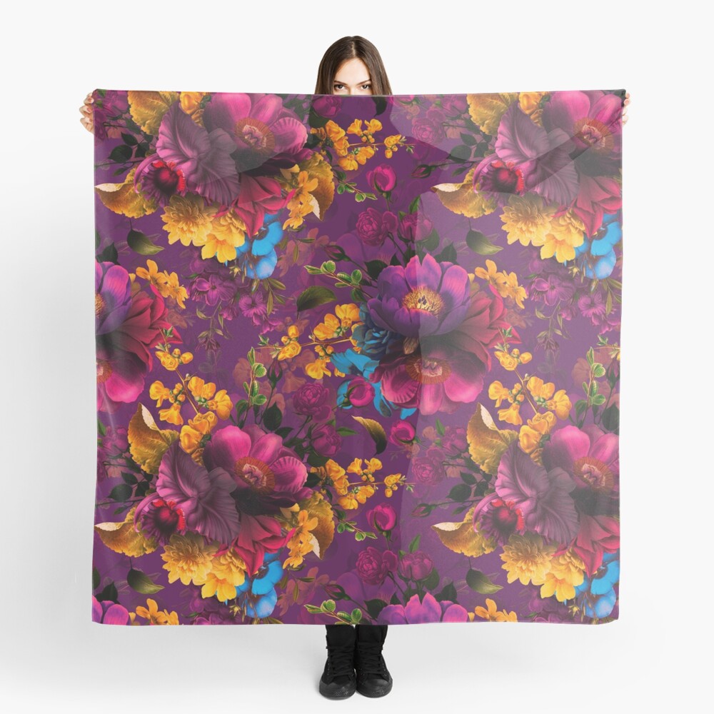 Moody florals - Mystic Night 12 Scarf