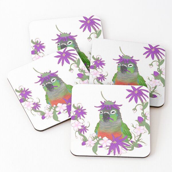 Item preview, Flower Green cheek conure designed and sold by SnowpeaSoph.