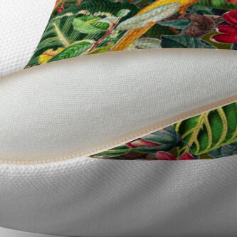 Alternate view of Vintage Tropical Bird Jungle Garden Throw Pillow
