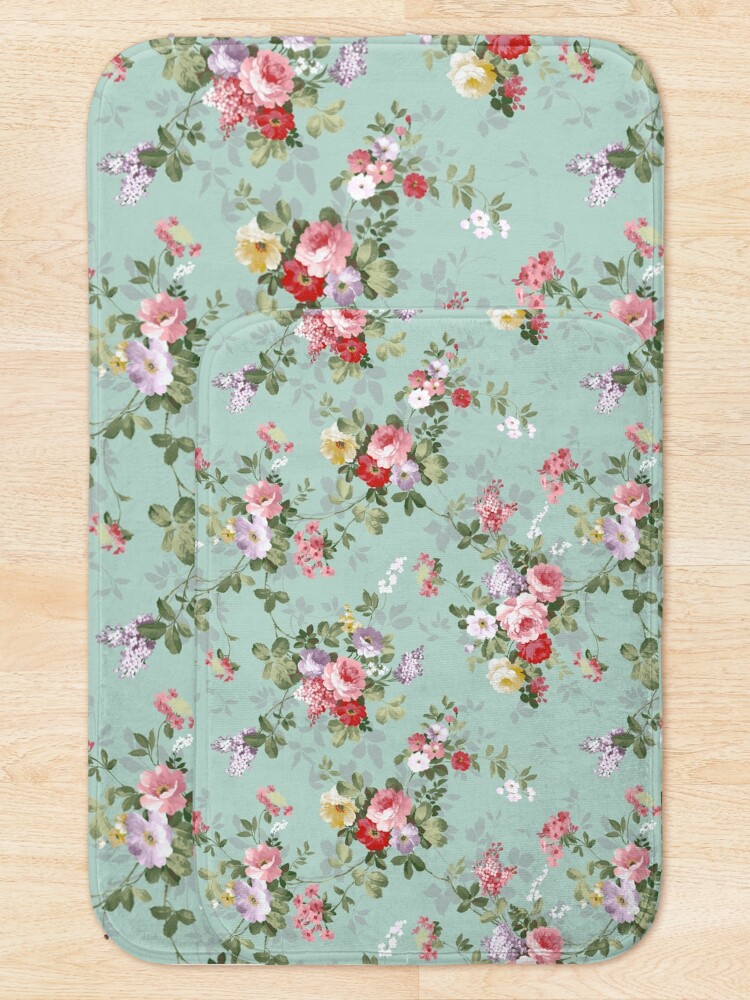 Alternate view of Elegant vintage pink roses floral pattern Bath Mat
