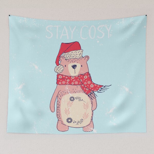 Item preview, Stay Cosy- Little Bear with hat in Winterlandscape designed and sold by UtArt.