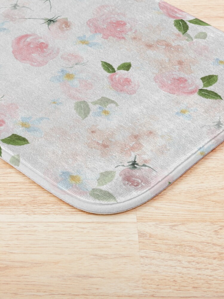 Alternate view of Blush Watercolor Florals Bath Mat