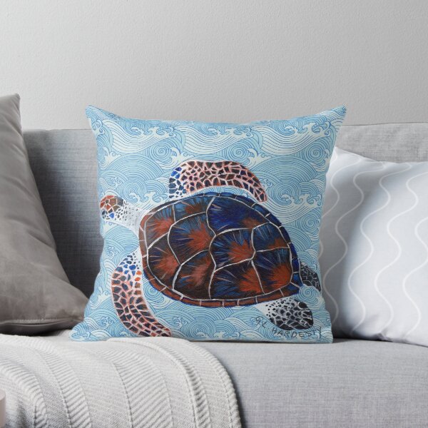 Loggerhead Turtle Throw Pillow