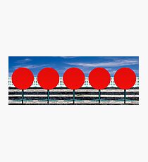 Five Red Cafe Tables Panorama Photographic Print