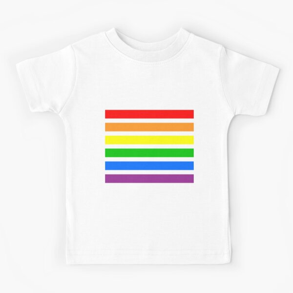 Rainbow stripes (thick on black) Kids T-Shirt