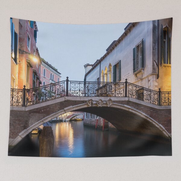Item preview, The Magic of Small Canals in Venice Italy - Beneath a Charismatic Wrought Iron Bridge designed and sold by Georgia Mizuleva.