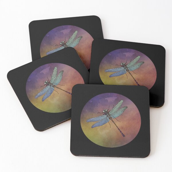 Item preview, Dragonfly with Watercolor Background designed and sold by blueskiesforme.