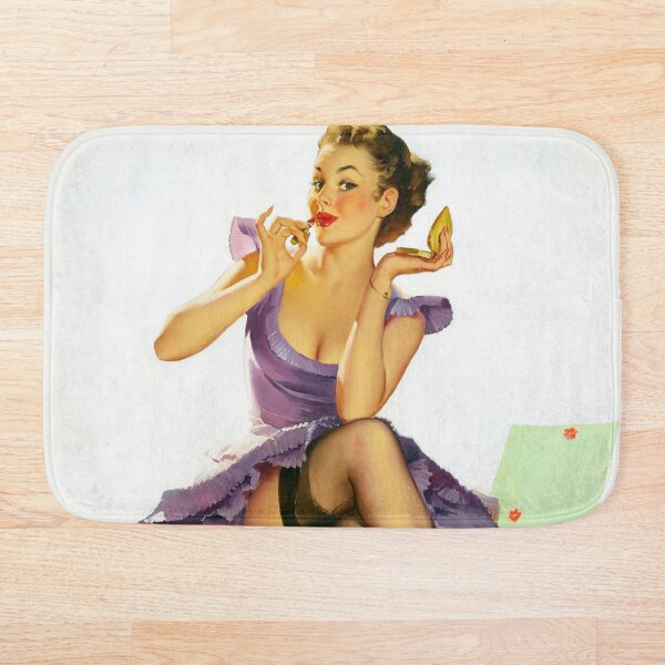 Vintage Pin Up Girl Poster Bath Mat