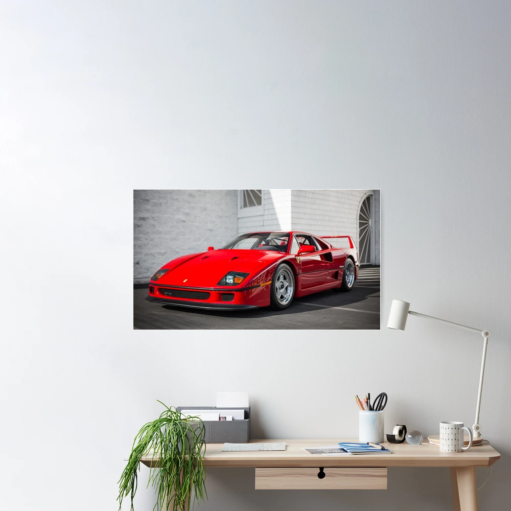 Poster Ferrari F40 - Vintage Style Pitigliano