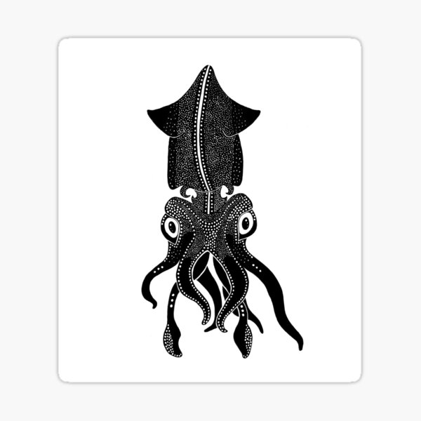 Firefly Squid (ink illustrations of weird animals that are real) Sticker
