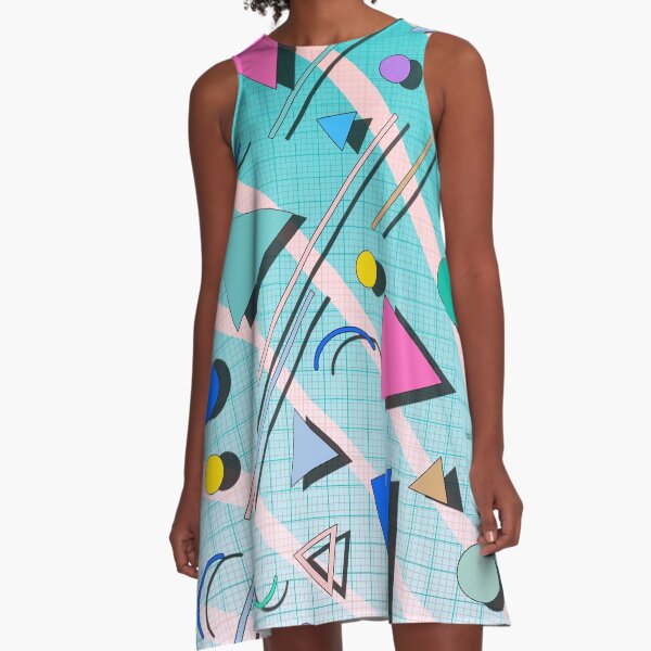 80s pop retro pattern 4 A-Line Dress