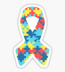 Multi Colored Autism Puzzle Piece Awareness Ribbon Sticker
