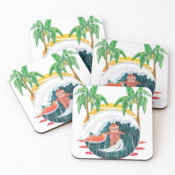 Item preview, Surfing Sloth Vintage Retro 70s designed and sold by Wisepublisher.