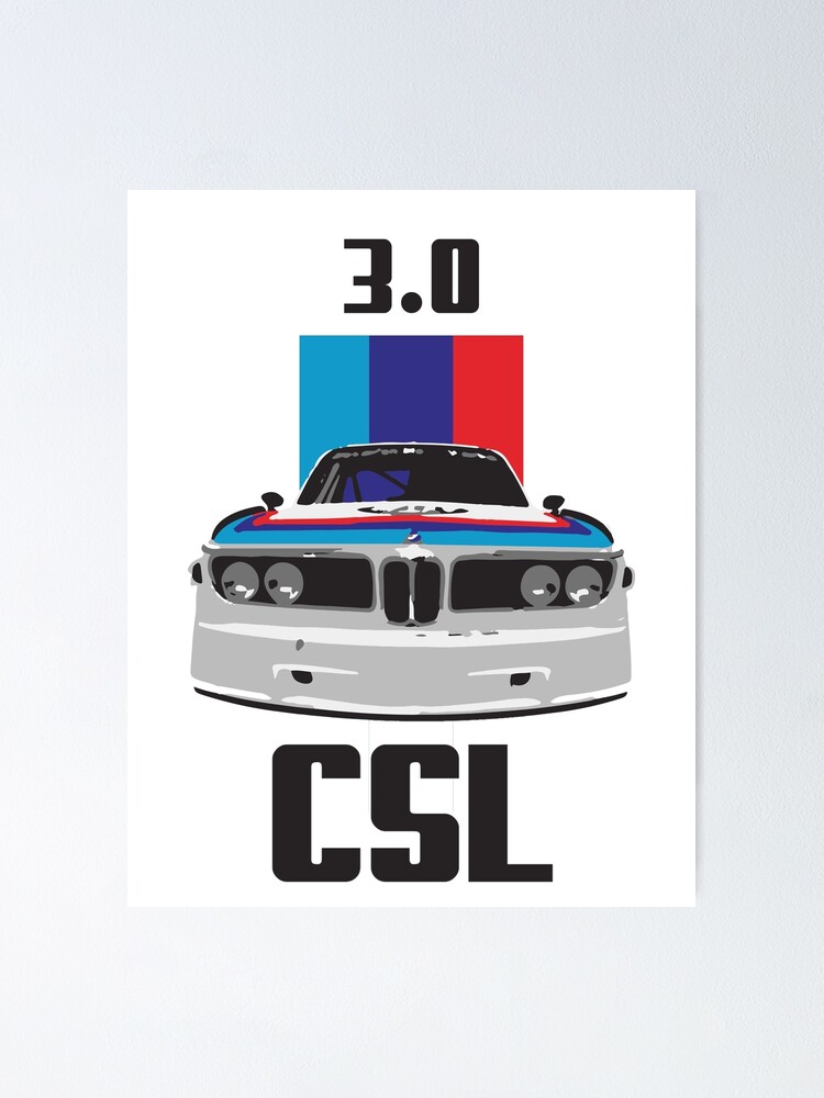 3.0 CSL Vintage Race Car Poster for Sale by FromThe8Tees