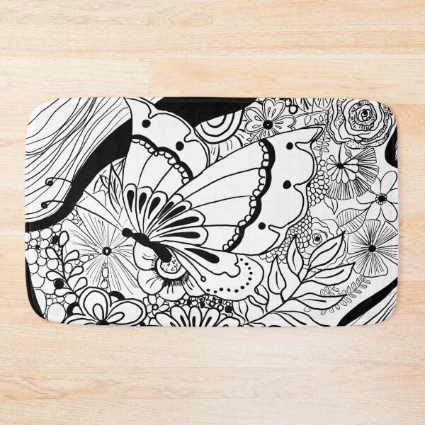 Item preview, Zendoodle Butterfly Black White designed and sold by Patricia Piotrak.