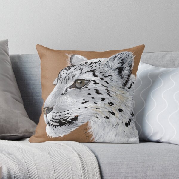Snow Leopard Throw Pillow