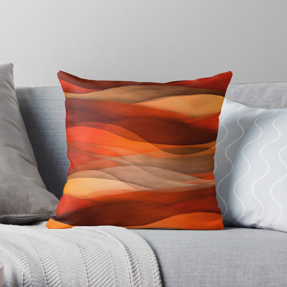 Sea of sand and caramel waves Throw Pillow