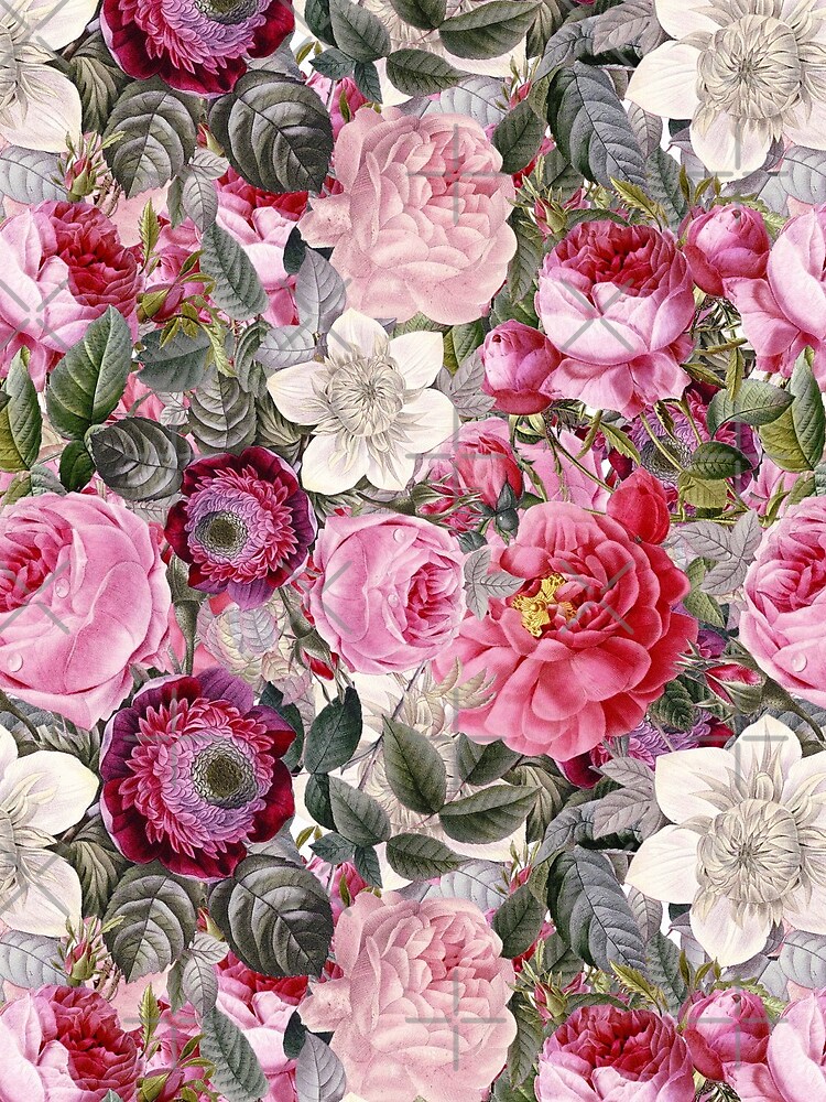 Vintage Pink Floral Pattern by UtArt