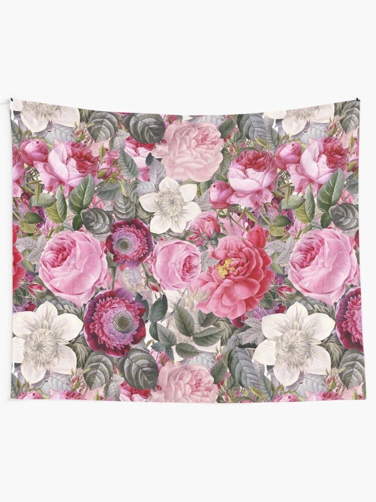 "Vintage Pink Floral Pattern " Tapestry for Sale by UtArt Redbubble