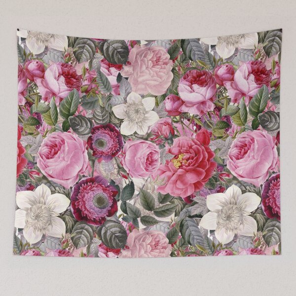 Item preview, Vintage Pink Floral Botanical Night Garden Pattern  NightGarden  designed and sold by UtArt.